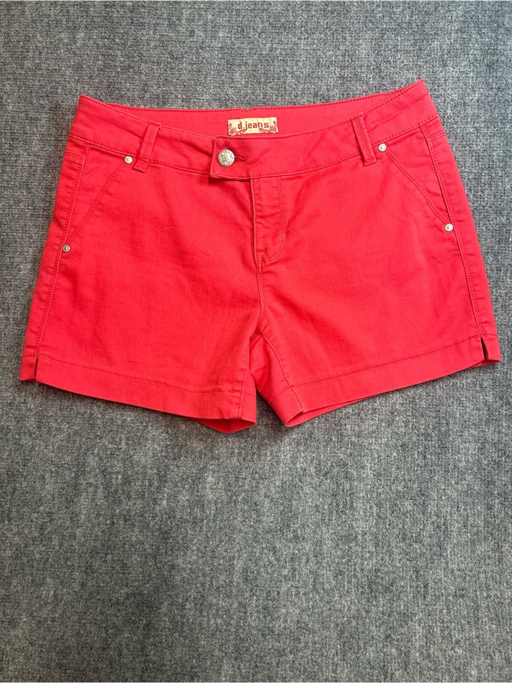 d. jeans Women's Red/Coral Pinkish Cotton Shorts